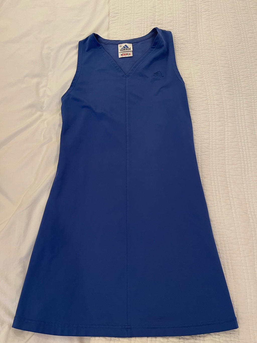 Adidas Blue V-Neck Tennis Dress | Medium | Sporty Athletic Golf Dress